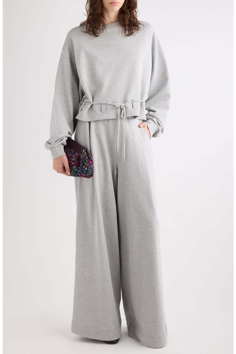 Hadium Pleated Cotton Wide Leg Sweatpants, Alternate, color, GREY MELANGE