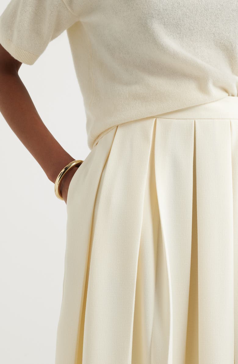 Nordstrom Pleated Midi Skirt, Alternate, color, Yellow Pale