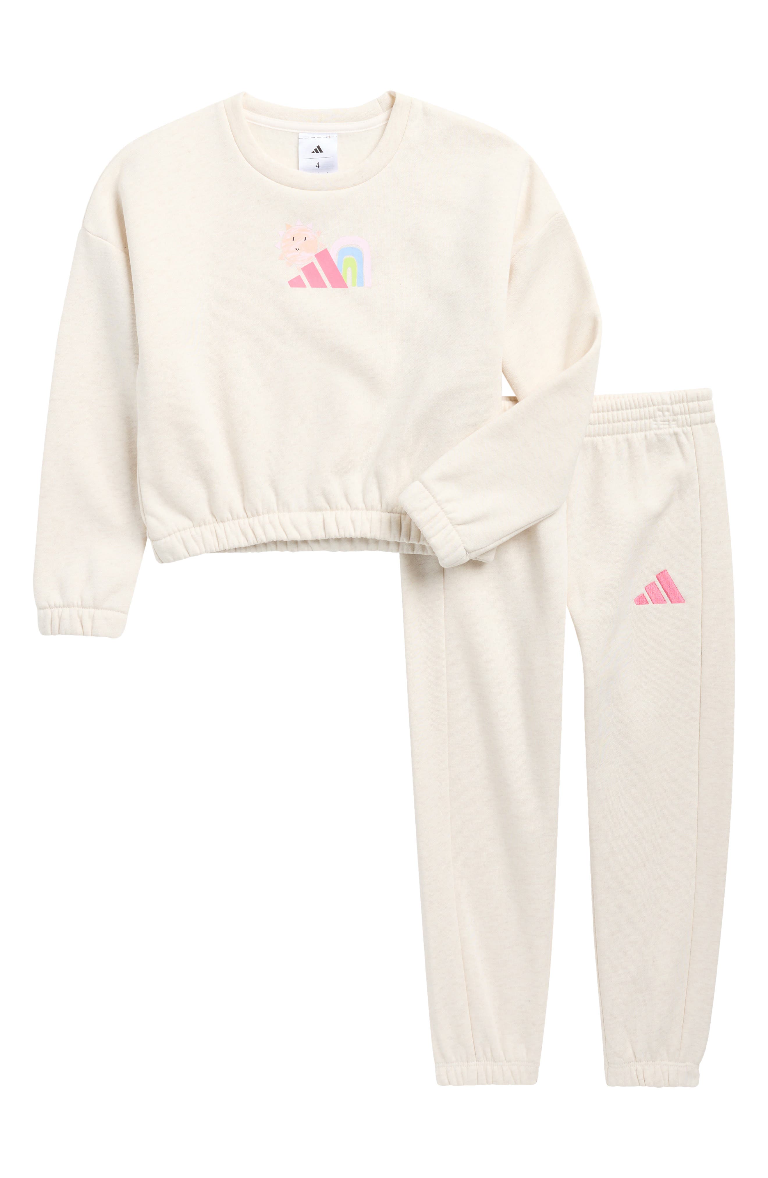 adidas Kids&#39; Logo Graphic Fleece Sweatshirt &amp; Joggers Set