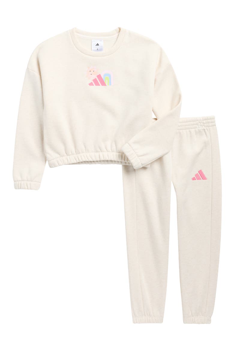 Kids' Logo Graphic Fleece Sweatshirt & Joggers Set, Main, color, OATMEAL HEATHER