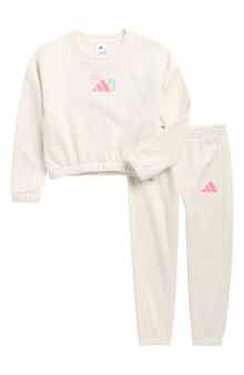 adidas Kids' Logo Graphic Fleece Sweatshirt & Joggers Set