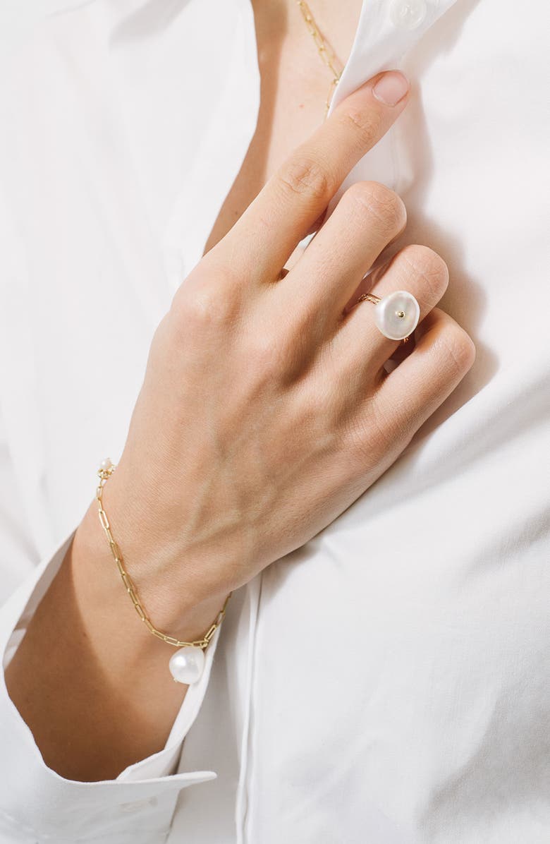 Poppy Finch Petal Cultured Pearl Ring, Alternate, color,