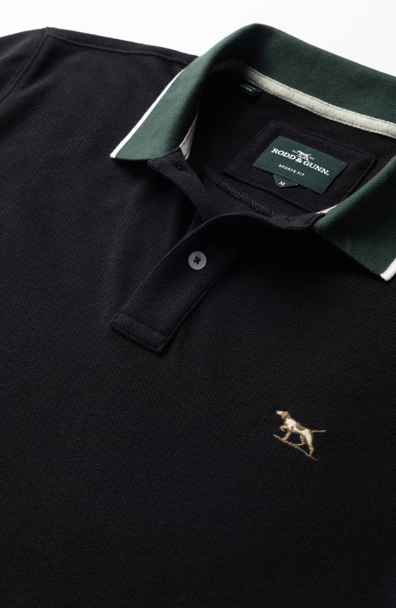 Rodd & Gunn New Lynn Sports Fit Tipped Cotton Piqué Polo, Alternate, color, Onyx