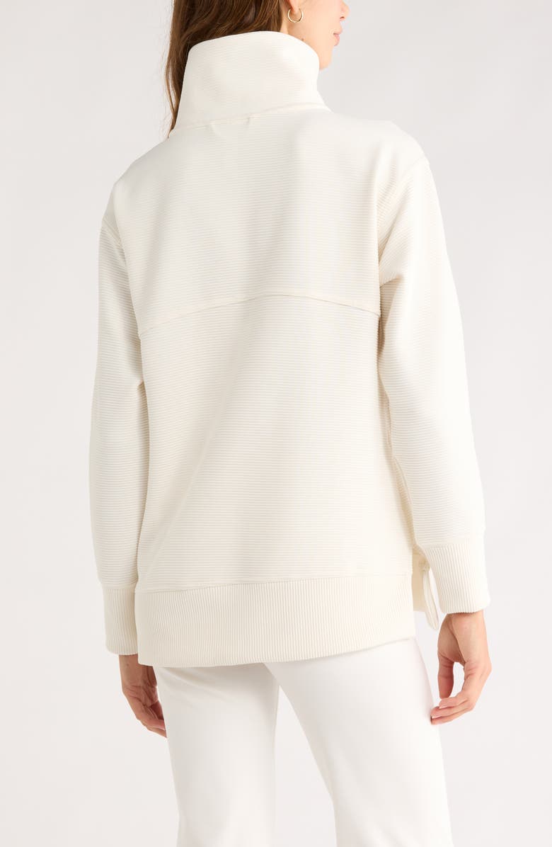 Zella Kickback Ottoman Half Zip Tunic, Alternate, color, Ivory Egret