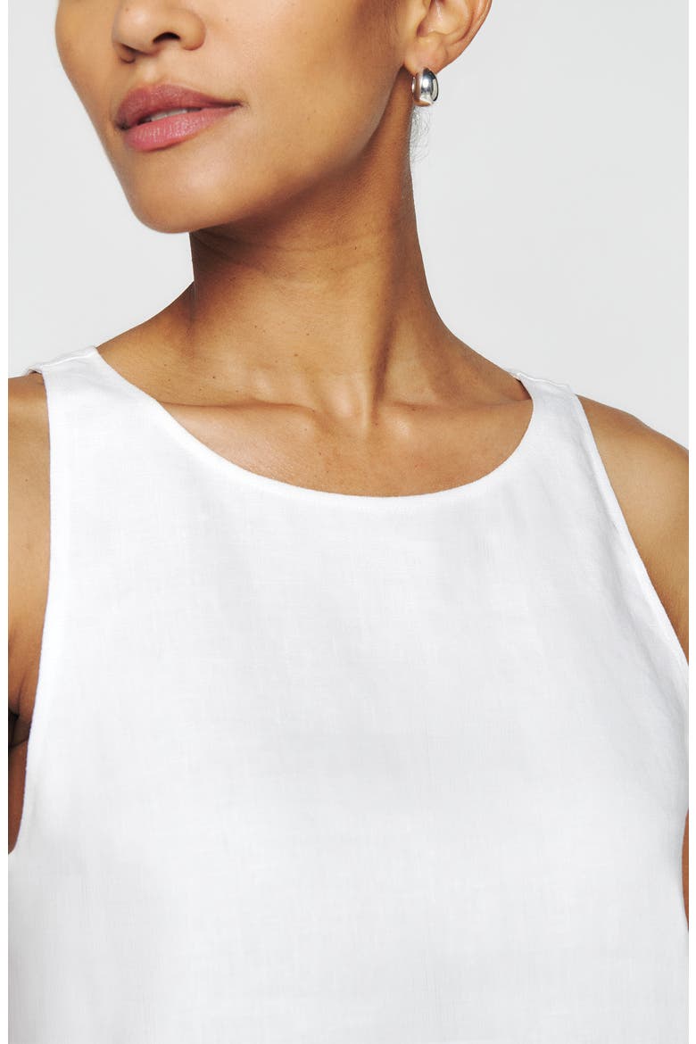 Jessi Sleeveless Linen Dress, Alternate, color, WHITE
