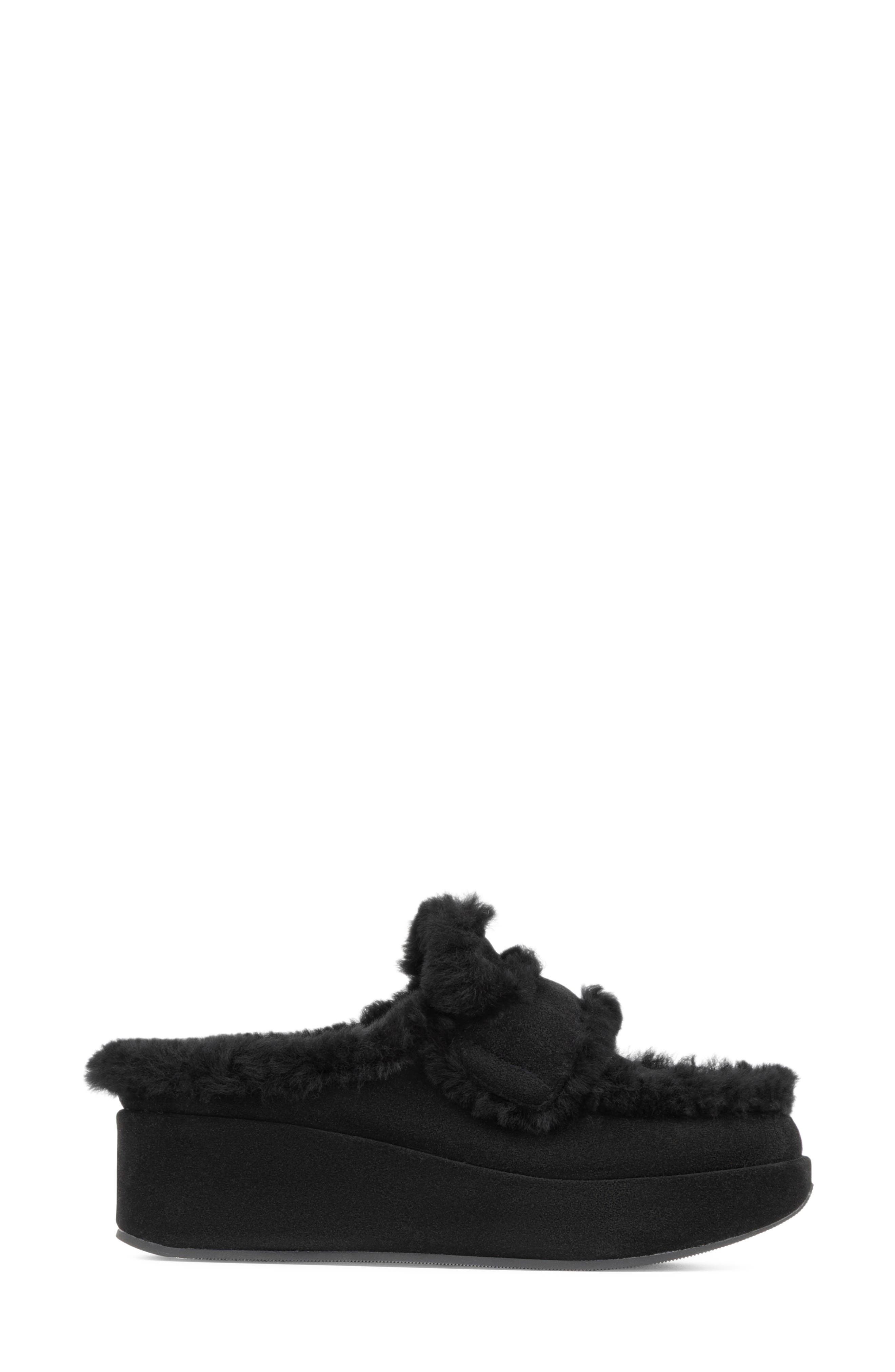 Ivanna Leather Platform Mule, Alternate, color, BLACK