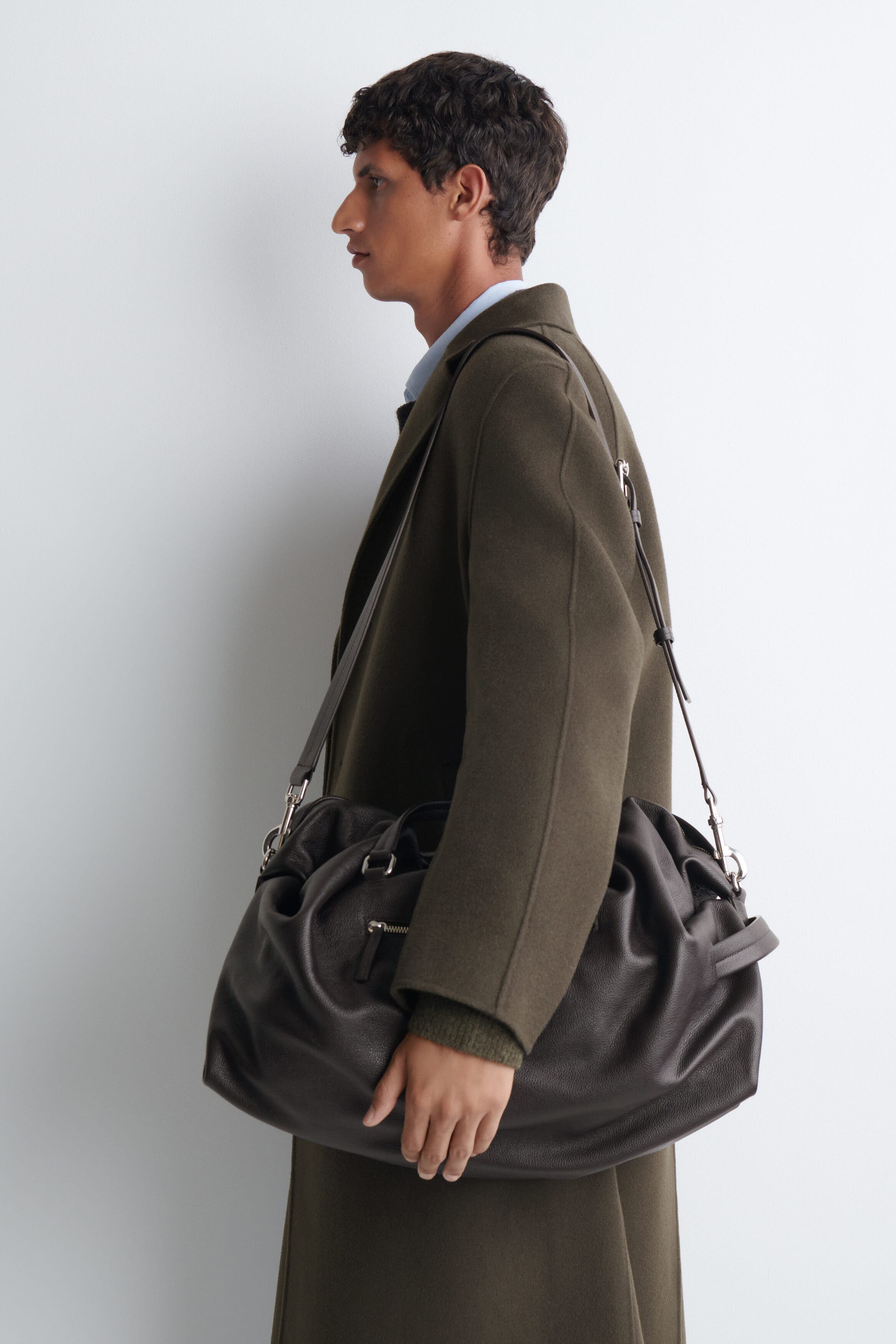 Departure Duffle Bag - Leather, Alternate, color, BROWN