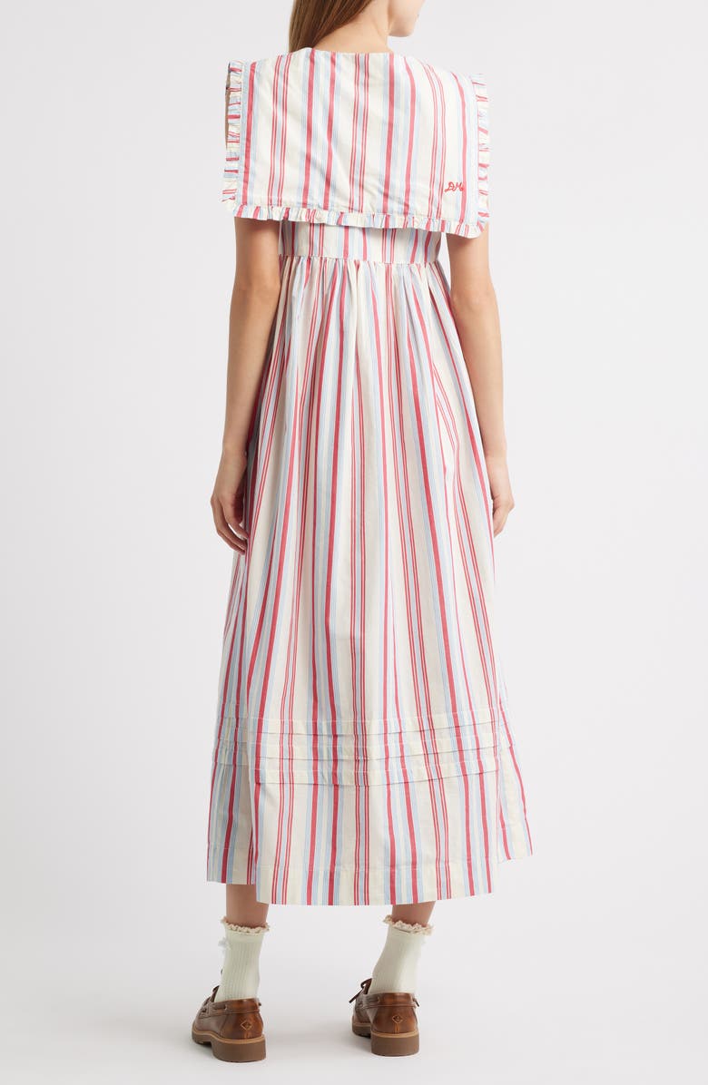 Damson Madder Josephine Stripe Organic Cotton Midi Dress, Alternate, color, 