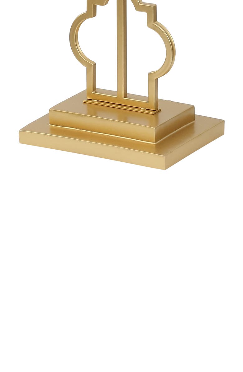 JONATHAN Y Selina 64.5" Transitional Glam Iron Ogee Trellis LED Floor Lamp, Gold Painting, Alternate, color, Gold Painting