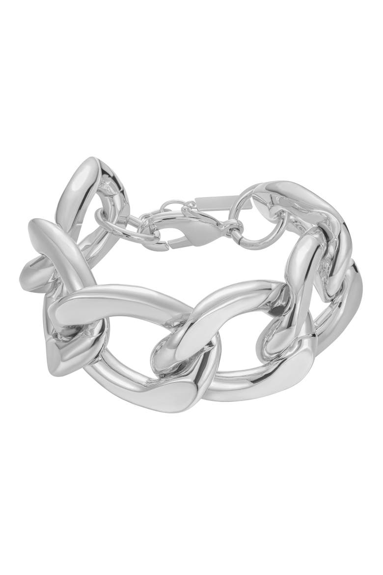 Chunky Curb Chain Bracelet, Main, color, SILVER