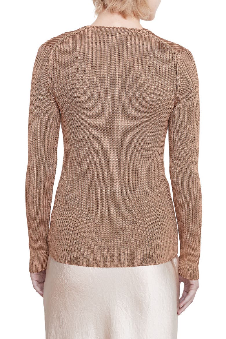 Rib Cardigan, Alternate, color, CHESTNUT