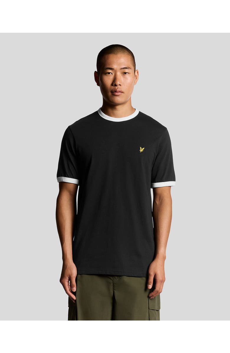 Lyle & Scott Ringer T-shirt, Main, color, Jet Black/ White