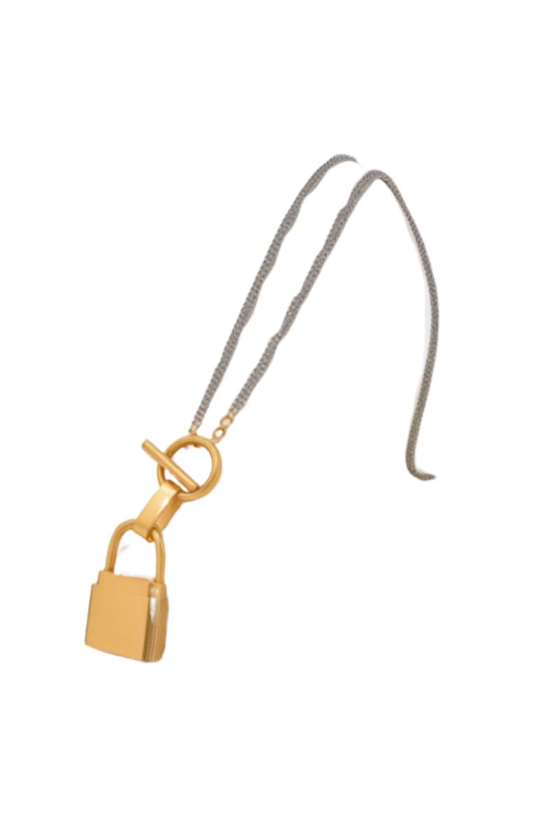 AKALIA Waterproof Gold Plated Padlock, Main, color, Gold