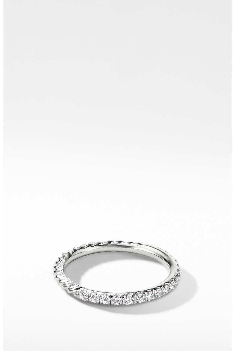 Cable Pavé Diamond Band Ring, Main, color, WHITE GOLD/ DIAMOND
