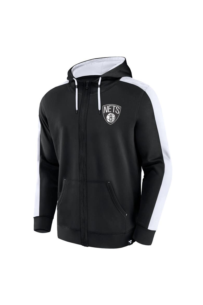 Men's Fanatics Branded Black Brooklyn Nets Rainbow Shot Full-Zip Hoodie, Alternate, color, Black