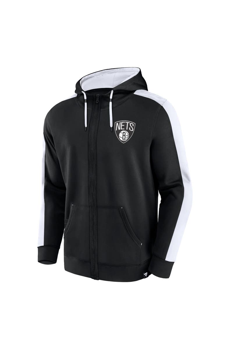 FANATICS Men's Fanatics Branded Black Brooklyn Nets Rainbow Shot Full-Zip Hoodie, Alternate, color, Black