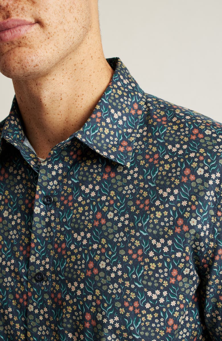 Bonobos Riviera Slim Fit Floral Stretch Short Sleeve Button-Up Shirt, Alternate, color, 