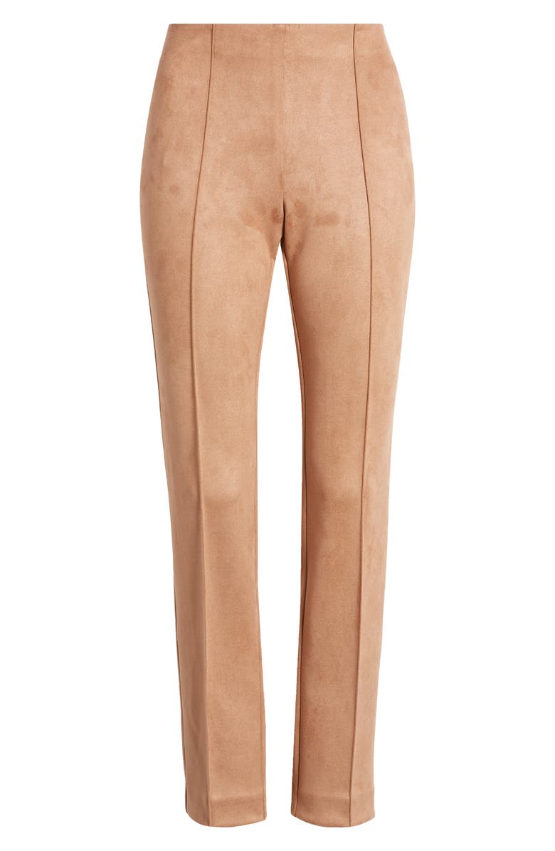 Anne Klein Hollywood Pleated Faux Suede Pull-On Pants, Main, color, 