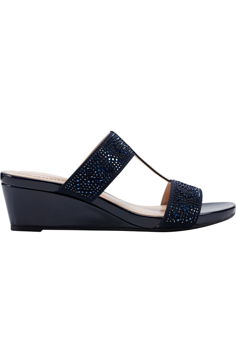 Bandolino Iluvit Wedge Sandal, Alternate, color, Dark Blue