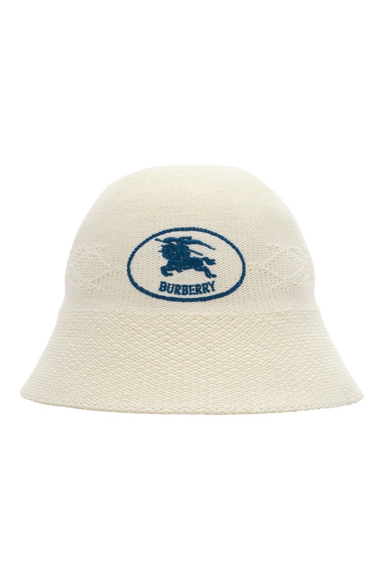 Embroidered EKD Lightweight Knit Bucket Hat, Main, color, ECRU