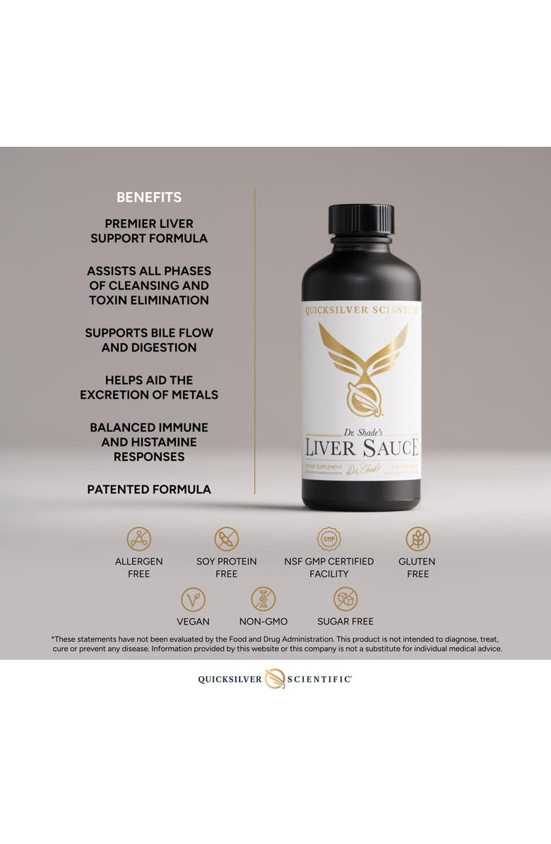 Quicksilver Scientific Liver Sauce Liposomal Milk Thistle and Dandelion Root Supplement, Alternate, color, 