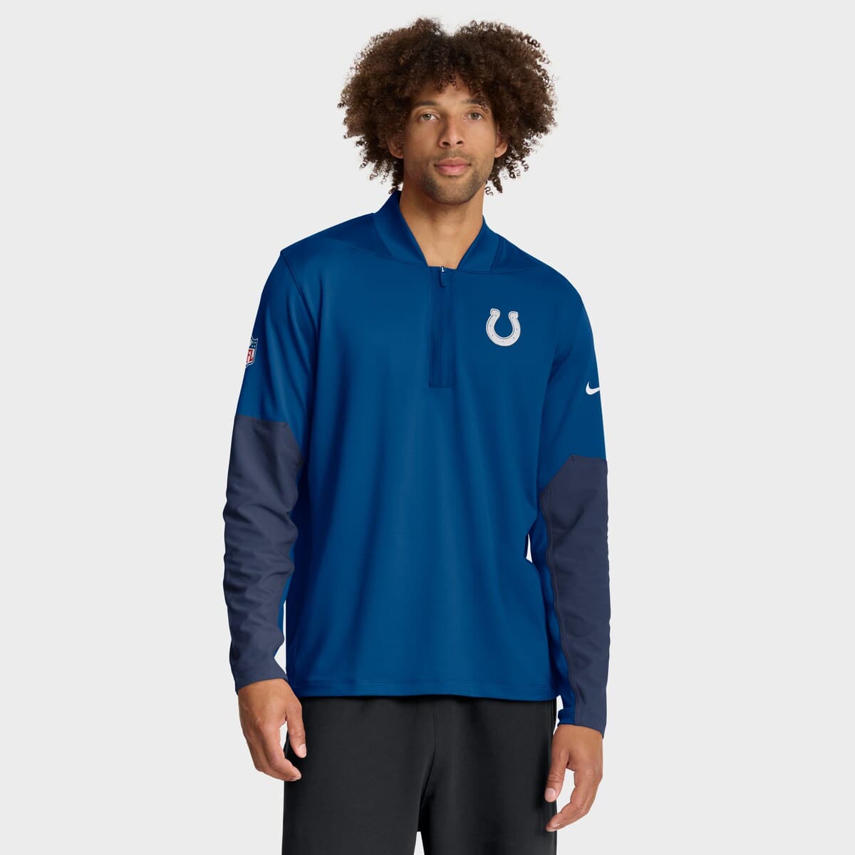 nike dri fit half zip blue