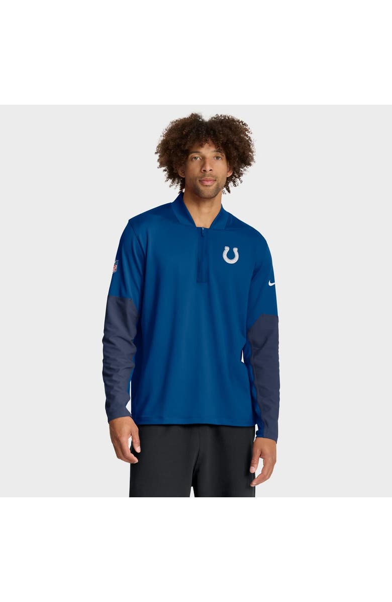 Nike Men's Nike Royal Indianapolis Colts Sideline Dri-FIT Half-Zip Pullover, Main, color, Royal