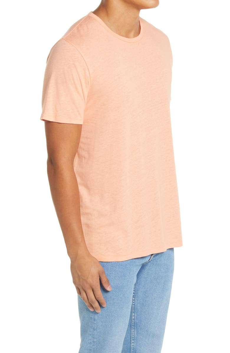 rag & bone Classic Air Men's Linen Blend T-Shirt, Alternate, color, Peach Fizz