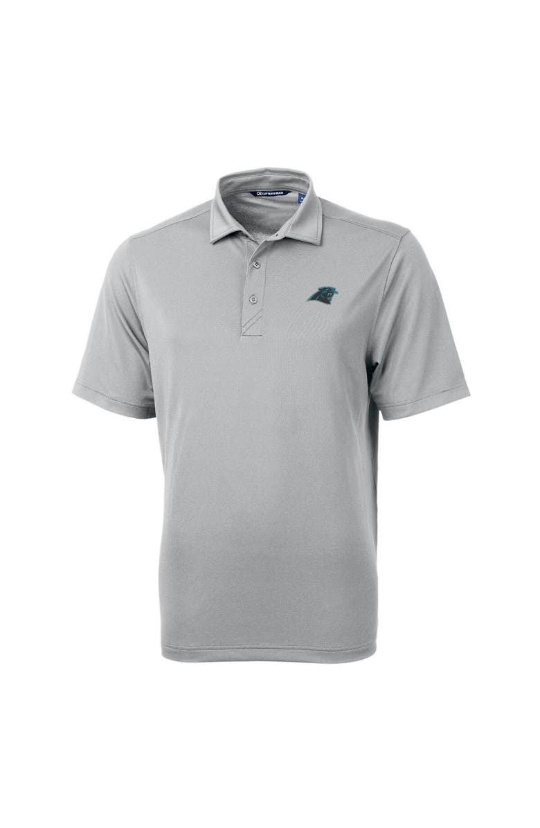Cutter & Buck Men's Cutter & Buck Gray Carolina Panthers Virtue Eco Pique Recycled Polo, Main, color,