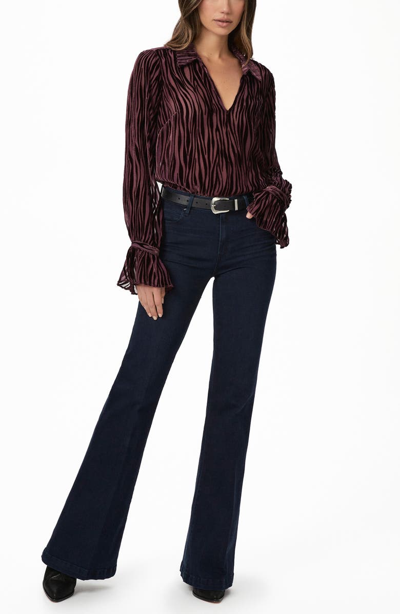 PAIGE Benet Velvet Devore Top, Alternate, color, Aubergine