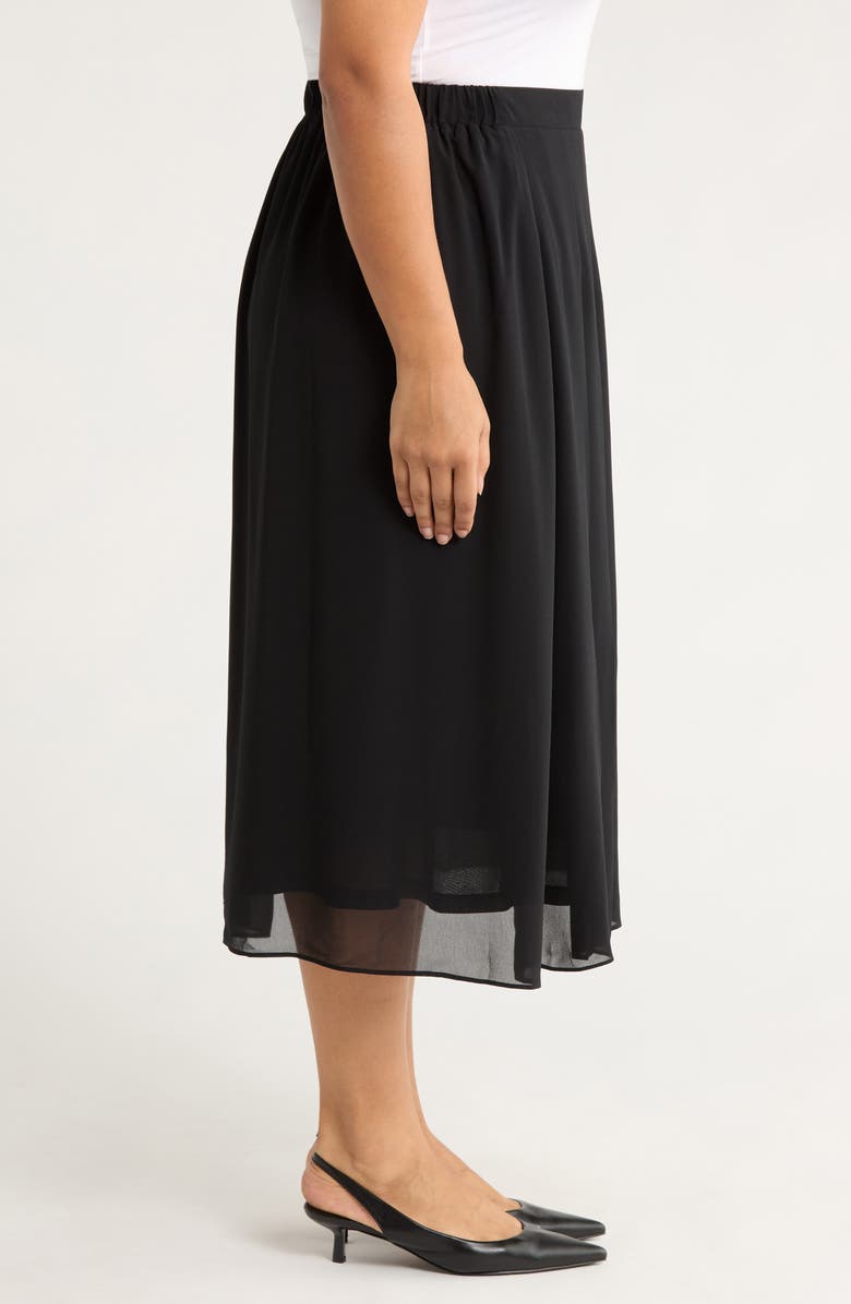 KASPER Pleated Midi Skirt, Alternate, color, Black