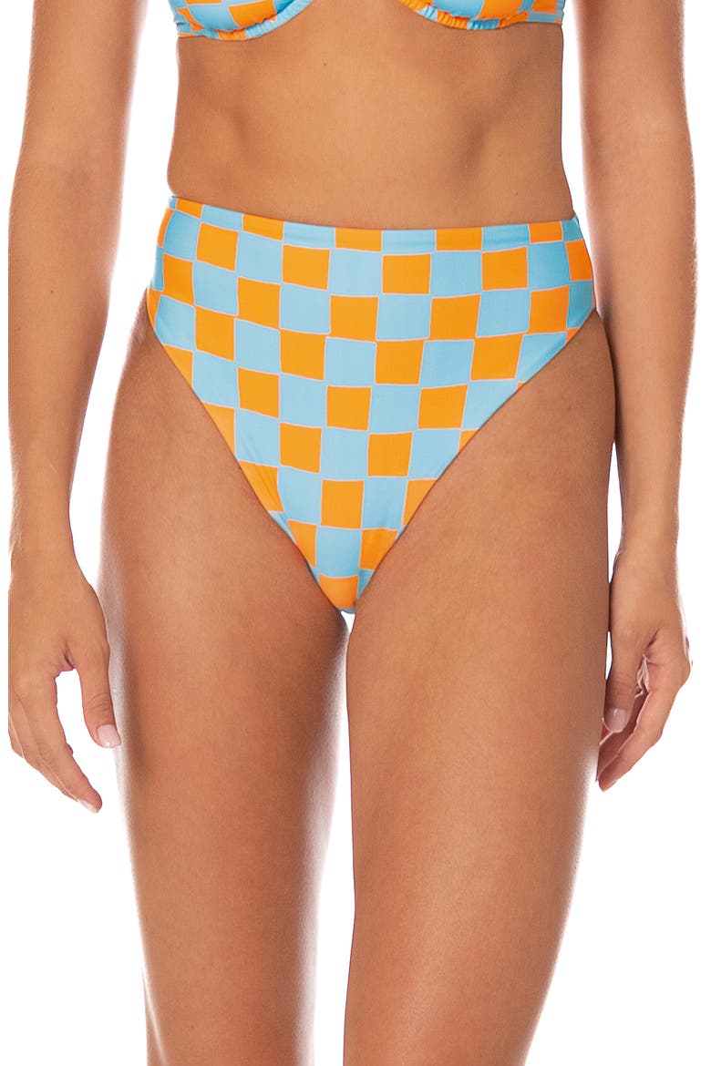 Breeze Beat Sully Reversible High Waist Bikini Bottoms, Main, color, OPEN BLUE