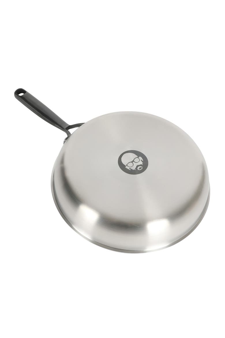 10 Inch Tri Ply Stainless Steel Frying Pan, Alternate, color, Stainless Steel-Black Handle