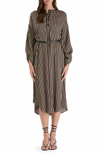 AUGUST SKY Stripe Balloon Sleeve Shirtdress