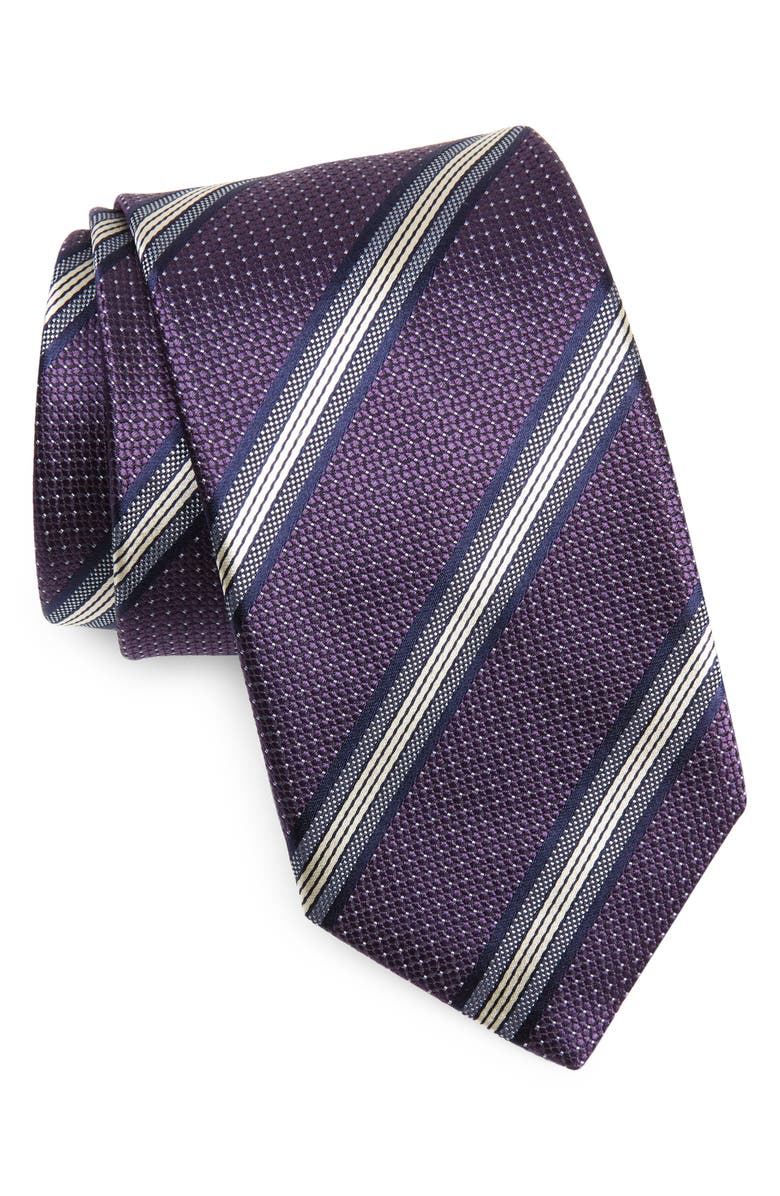 Canali Stripe Silk Tie, Main, color,