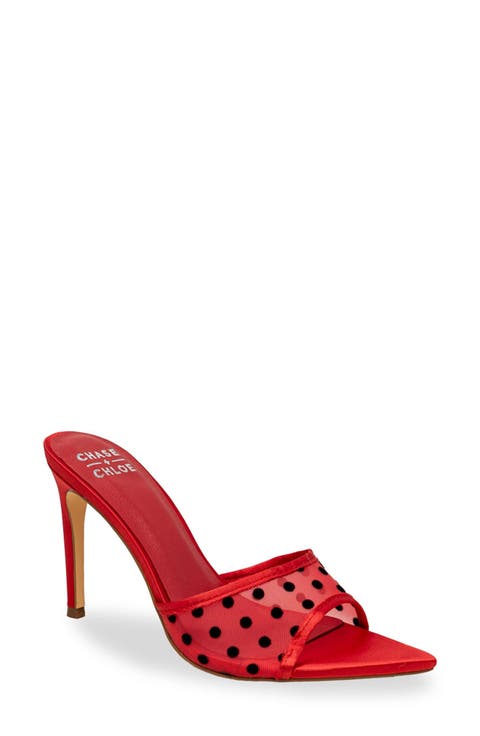Polka Dot Mesh Slide Sandal