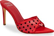 CHASE AND CHLOE Polka Dot Mesh Slide Sandal