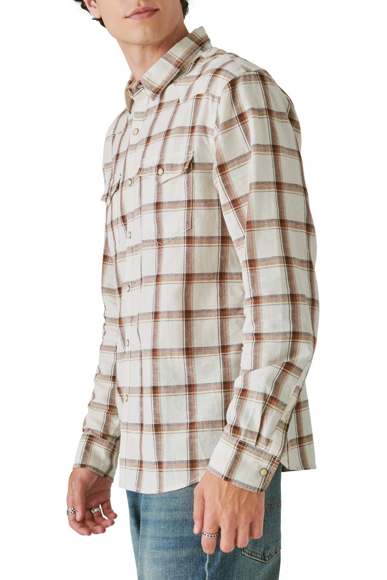 Plaid Western Snap-Up Shirt, Alternate, color, NATURAL MULTI PLAID