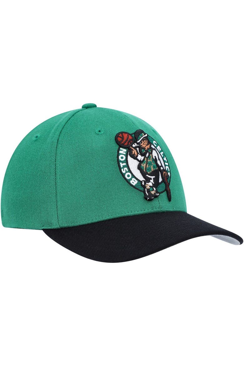 Men's Mitchell & Ness Kelly Green/Black Boston Celtics MVP Team Two-Tone 2.0 Stretch-Snapback Hat, Alternate, color, Kelly Green