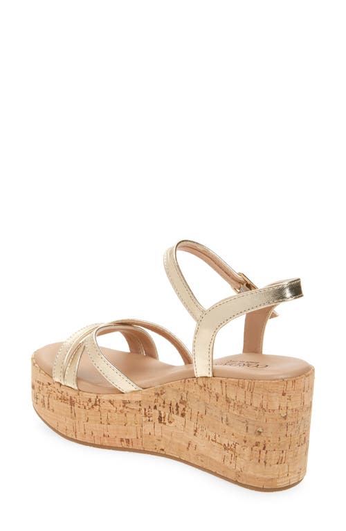 Cordani Jaiden Ankle Strap Platform Wedge Sandal In Platino