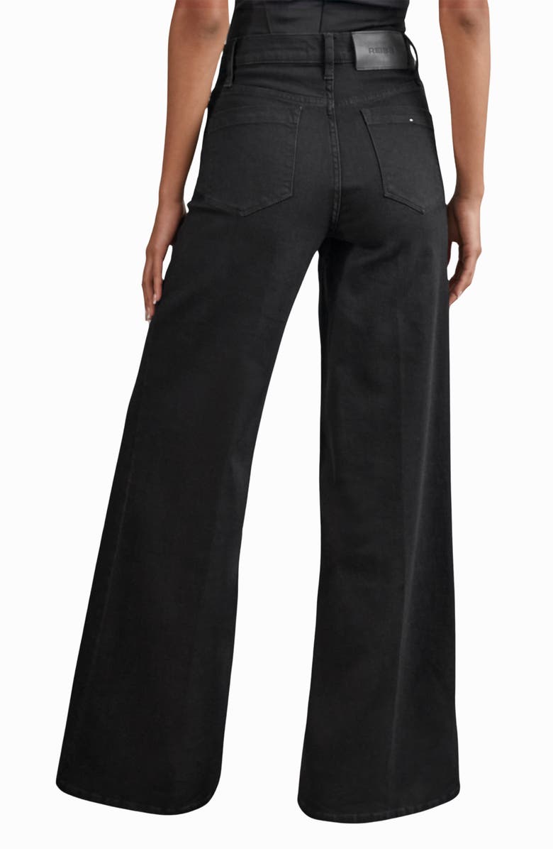 Reiss Heather High Rise Wide Leg Jeans, Alternate, color, Black