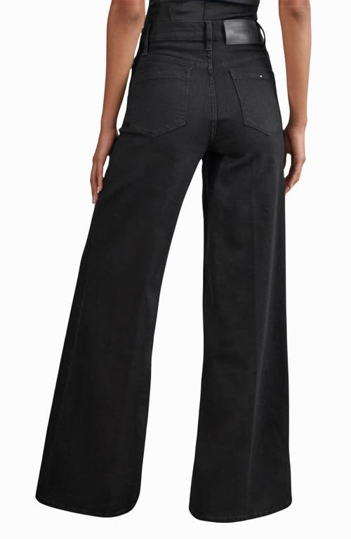 Reiss Heather High Rise Wide Leg Jeans In Black