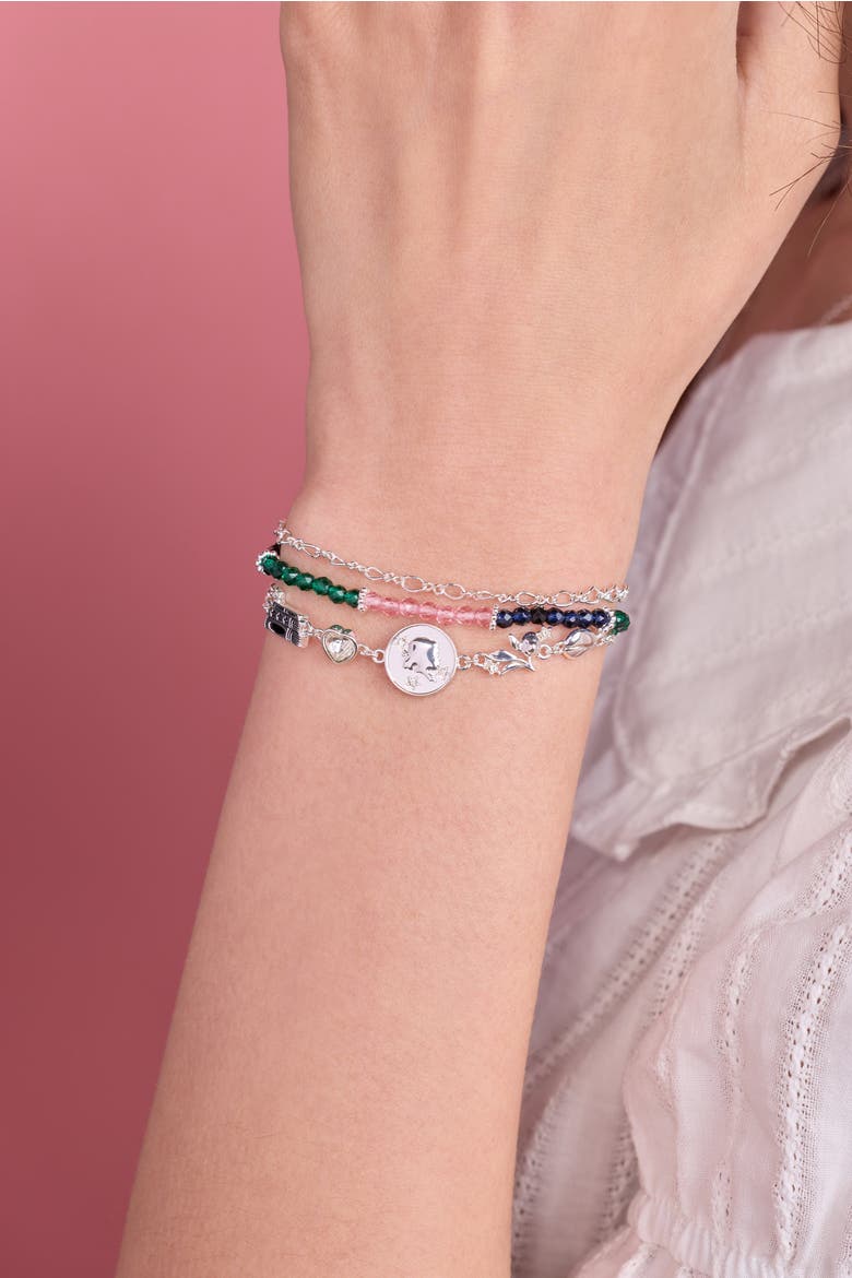 American Girl® Addy 3 Row Bolo Bracelet, Alternate, color, Silver