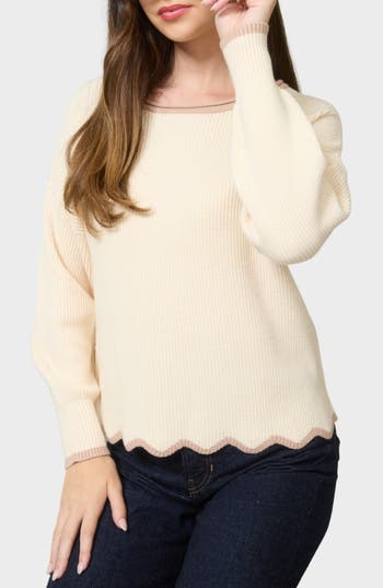 Blu Pepper Wavy Sweater In Neutral