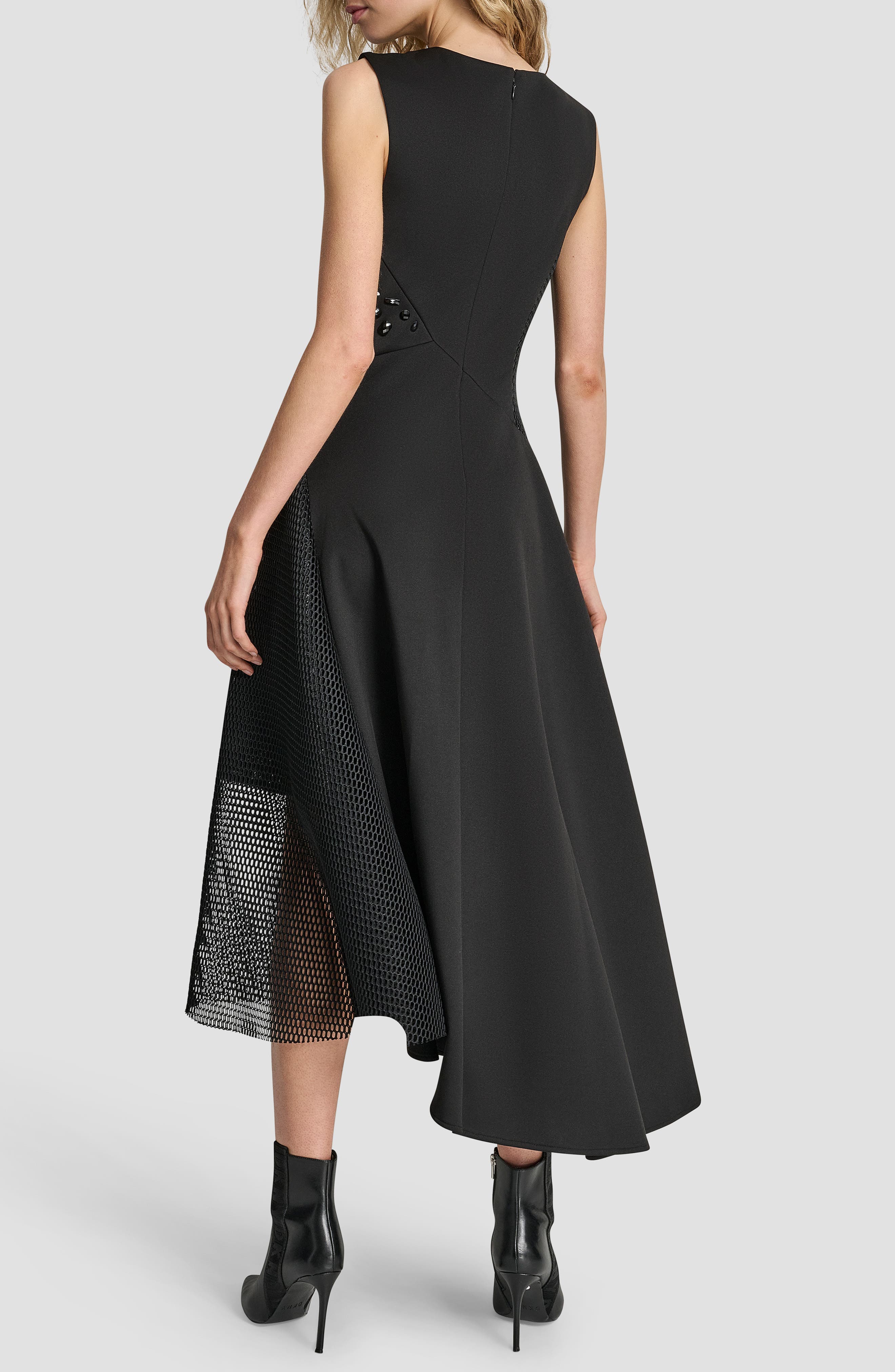 Sleevless Mixed Media Asymmetric Maxi Dress - image 2