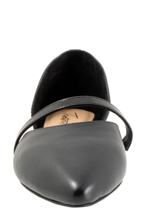 Trotters Emory D'orsay Pointed Toe Flat In Black