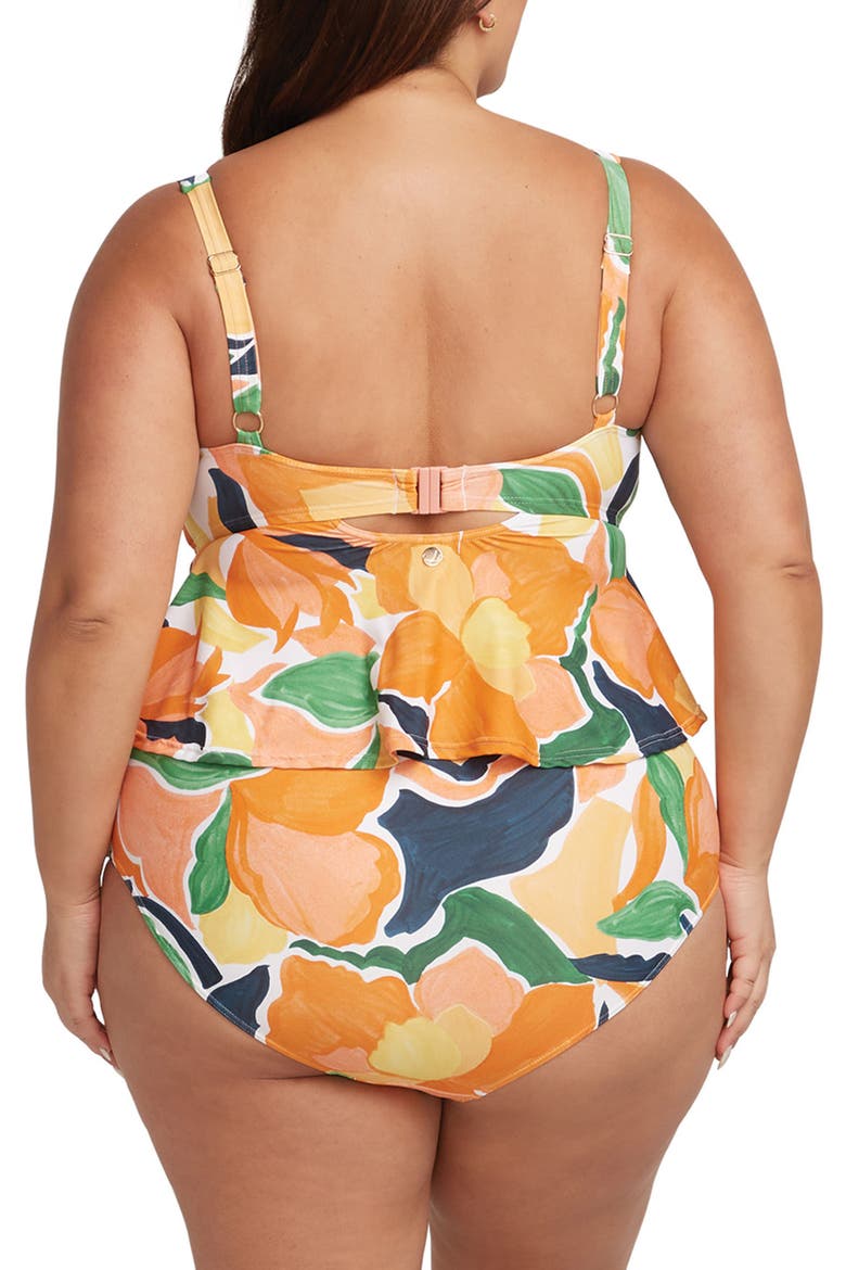 De L'Hortus Chagall Peplum Bikini Top, Alternate, color, ORANGE