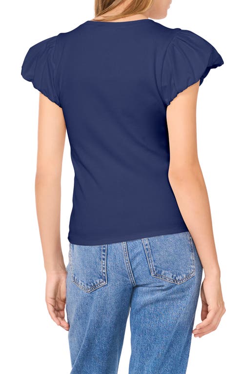 1.state Combo Tulip Sleeve Knit Tee In Indigo Night