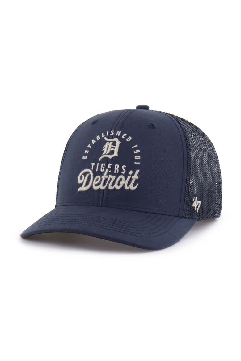 Men's '47 Navy Detroit Tigers Pitstop Trucker Adjustable Hat, Main, color, Navy