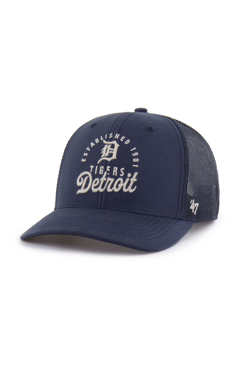 '47 Men's '47 Navy Detroit Tigers Pitstop Trucker Adjustable Hat, Main, color, Navy